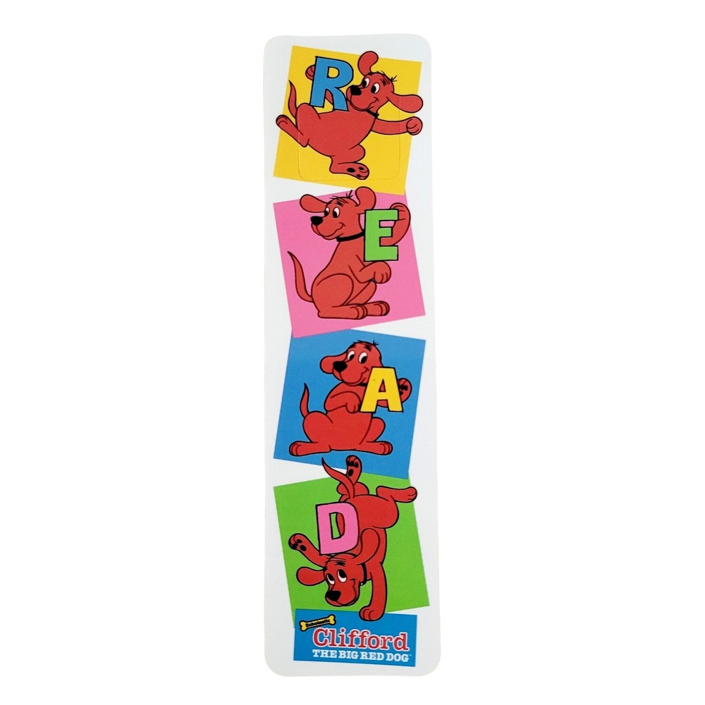 Vintage Y2K Clifford tab Bookmark "read" big red dog 2001 Antioch Scholastic USA